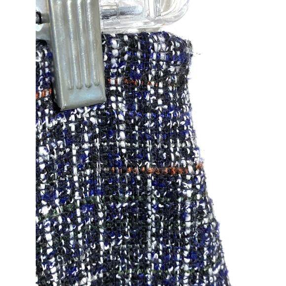 Loft Tweed Crest Button Wrap Skirt 8 Dark Academia Career Preppy Quiet Luxury - Picture 4 of 8